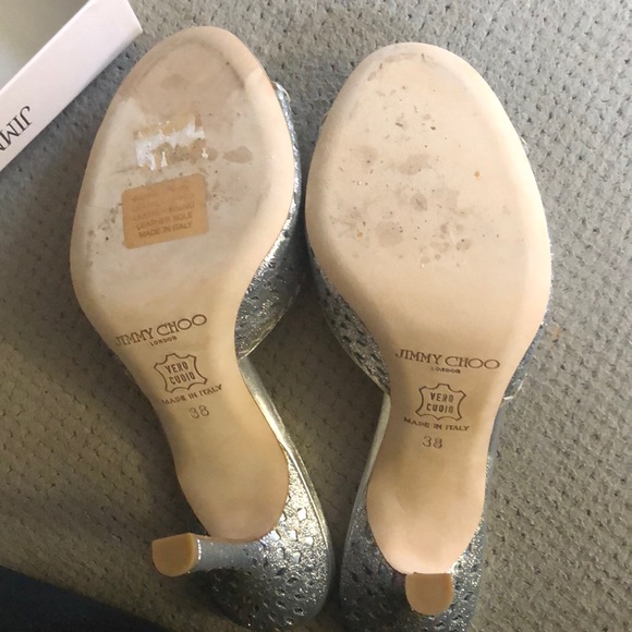 Silver glitter Jimmy Choo heels - Picture 2 of 7